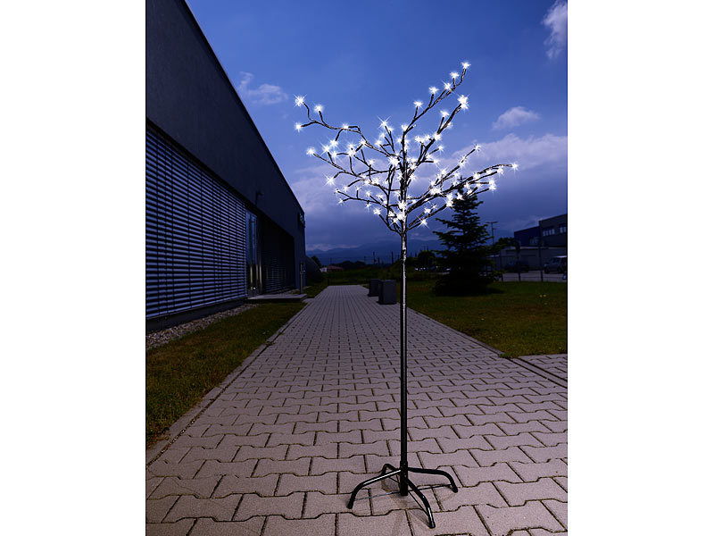 Lunartec XL-Solar-LED-Lichterbaum mit 200 beleuchteten Knospen, 150cm, IP44