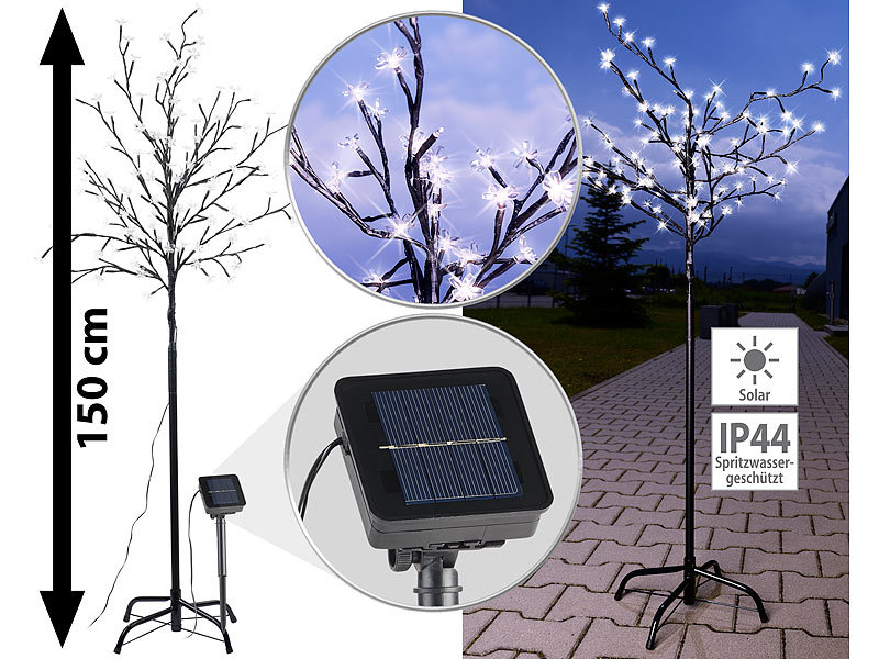 ; LED-Solar-Lichterketten (warmweiß) 
