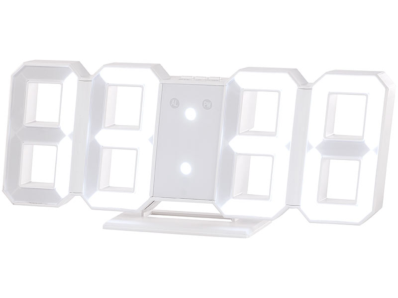  Lunartec Digital Wanduhr: Kompakte USB-LED-Tisch