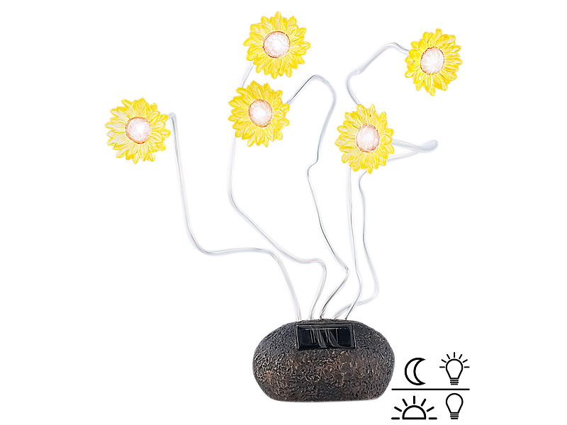 ; Solarlampen-Blumen für Terrassen, Balkone Solarlampen-Blumen für Terrassen, Balkone 