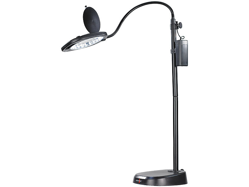 Lunartec 3in1 LED-Schwanenhals-Lupenlampe (refurbished); Schreibtischlampen 