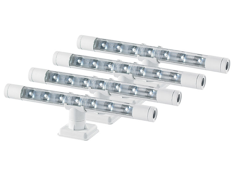 Lunartec Flexible warmweiße 4in1-LED-Unterbauleuchte, weiß, 4er-Set; LED Lichtleisten LED Lichtleisten LED Lichtleisten 