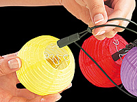 Lunartec Bunte Austausch-Lampionschirme für Mini-Lampion-Lichterkette; LED-Lichterketten, LED Garten-Dekoration LED-Lichterketten, LED Garten-Dekoration 