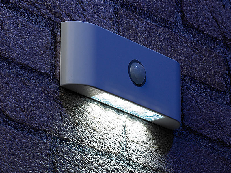 ; LED-Solar-Außenlampen mit PIR-Sensoren (neutralweiß) 