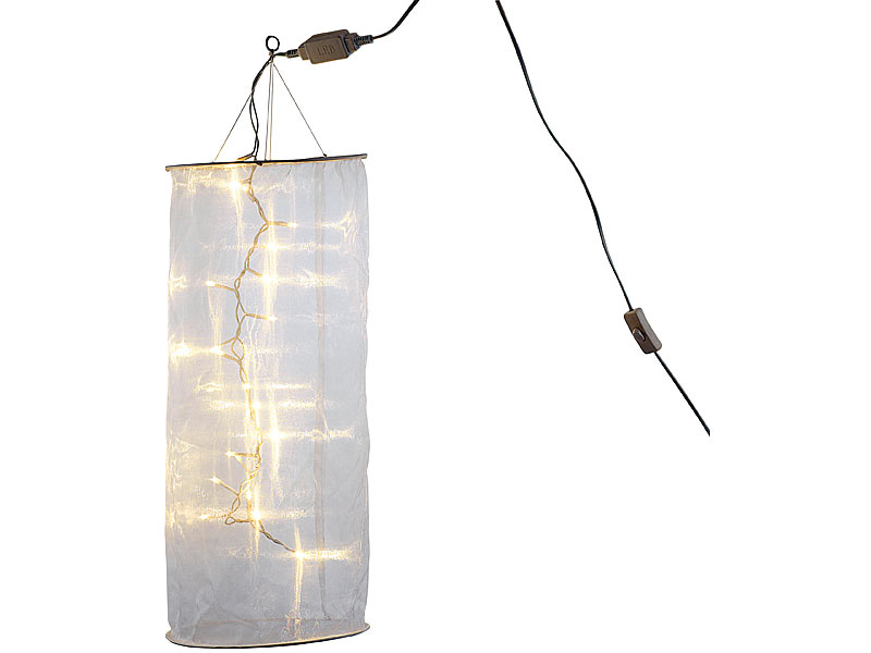 Lunartec Organza-Lichterschlauch: 60 cm Lichtskulptur mit 20 LEDs; LED-Lichterketten LED-Lichterketten LED-Lichterketten LED-Lichterketten 