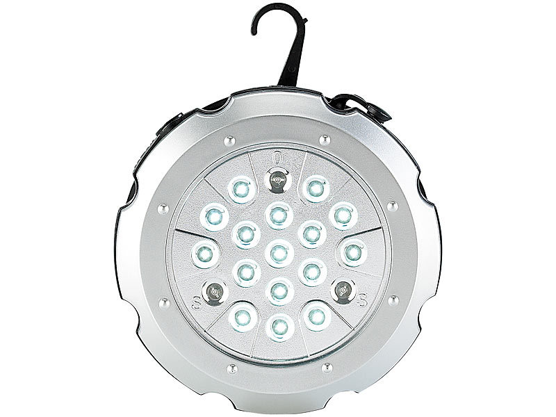 Lunartec Wetterfeste Universal-LED-Lampe mit Dynamo & USB-Ladekabel; LED Batterie Leuchten 