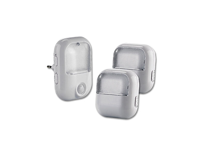 LED-Nachtlichter-Set mit PIR-Sensor, 1 Funk-Licht + 2 Zusatz-Lichter; LED Batterie Leuchten LED Batterie Leuchten LED Batterie Leuchten LED Batterie Leuchten 