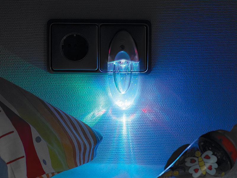 Lunartec LED-Nachtlicht mit Regenbogen-Effekt und An-/Aus-Automatik; LED Batterie Leuchten LED Batterie Leuchten LED Batterie Leuchten LED Batterie Leuchten 