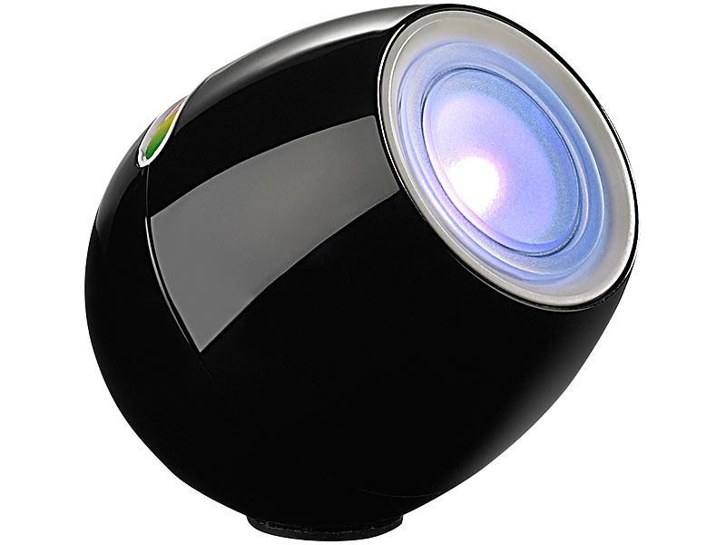 Lunartec Schwarze LED-Stimmungsleuchte mit Touch-Farbregler,256 Farben; LED Steckdosen-Nachtlicht LED Steckdosen-Nachtlicht LED Steckdosen-Nachtlicht 