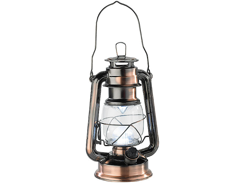 Lunartec Dimmbare LED-Sturmlampe "Ocean" in Bronze, warmweiß; LED-Lichterketten, LED Garten-Dekoration LED-Lichterketten, LED Garten-Dekoration 