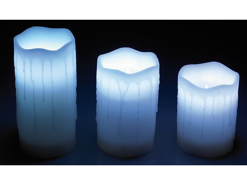 ; Wachskerze mit LEDs, bunt Wachskerze mit LEDs, bunt 