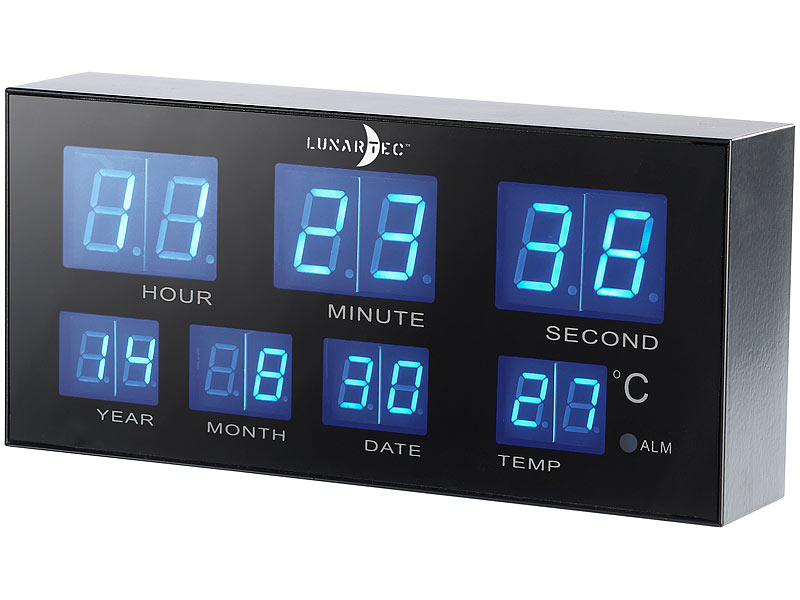 ; LED-Funk-Wanduhren mit Temperaturanzeigen LED-Funk-Wanduhren mit Temperaturanzeigen 