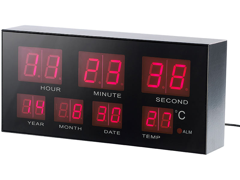 ; LED-Funk-Wanduhren mit Temperaturanzeigen LED-Funk-Wanduhren mit Temperaturanzeigen 