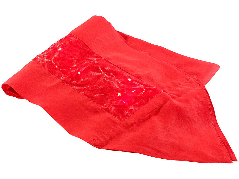 Lunartec Festlicher Tischläufer mit 20 LEDs, rot; LED-Lichterketten LED-Lichterketten LED-Lichterketten 