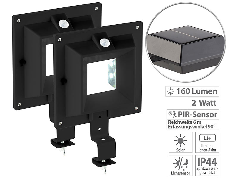 ; LED-Solar-Außenlampen mit PIR-Sensoren (neutralweiß) LED-Solar-Außenlampen mit PIR-Sensoren (neutralweiß) LED-Solar-Außenlampen mit PIR-Sensoren (neutralweiß) LED-Solar-Außenlampen mit PIR-Sensoren (neutralweiß) 