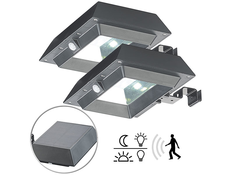 ; LED-Solar-Außenlampen mit PIR-Sensoren (neutralweiß) LED-Solar-Außenlampen mit PIR-Sensoren (neutralweiß) LED-Solar-Außenlampen mit PIR-Sensoren (neutralweiß) LED-Solar-Außenlampen mit PIR-Sensoren (neutralweiß) 