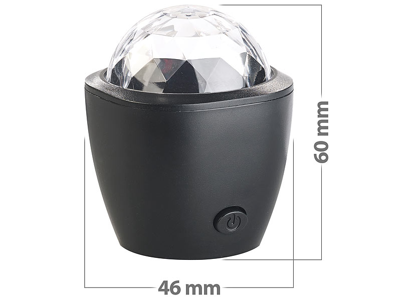 Lunartec Mini-Disco-Licht, RGB-LED, Akustik-Sensor, für USB &  iPhone-Anschluss