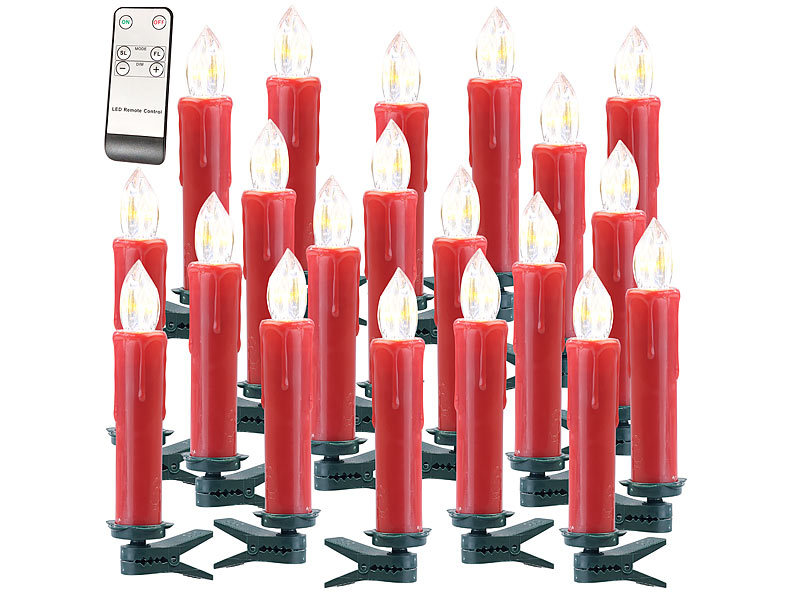 ; Kabellose, dimmbare LED-Weihnachtsbaumkerzen mit Fernbedienung und Timer Kabellose, dimmbare LED-Weihnachtsbaumkerzen mit Fernbedienung und Timer 