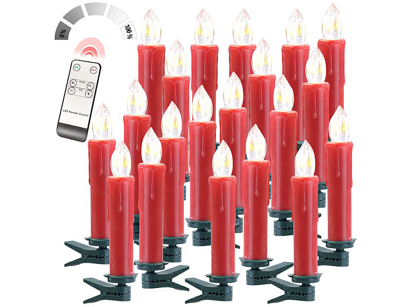 ; Kabellose, dimmbare LED-Weihnachtsbaumkerzen mit Fernbedienung und Timer Kabellose, dimmbare LED-Weihnachtsbaumkerzen mit Fernbedienung und Timer 