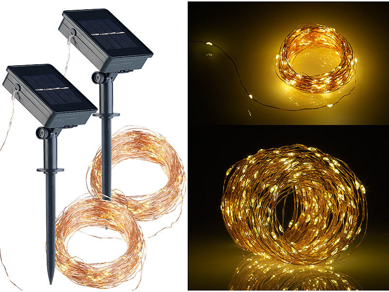 ; LED-Solar-Lichterketten (warmweiß) LED-Solar-Lichterketten (warmweiß) LED-Solar-Lichterketten (warmweiß) LED-Solar-Lichterketten (warmweiß) 