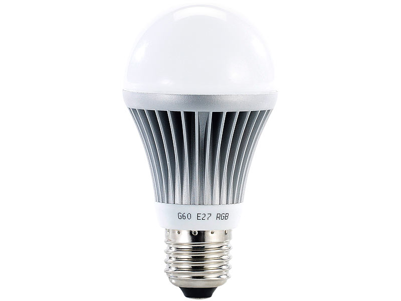 ; LED-Spots GU5.3 (warmweiß), LED-Disco-Tropfen E27 mit Farbwechsel (RGBW) 