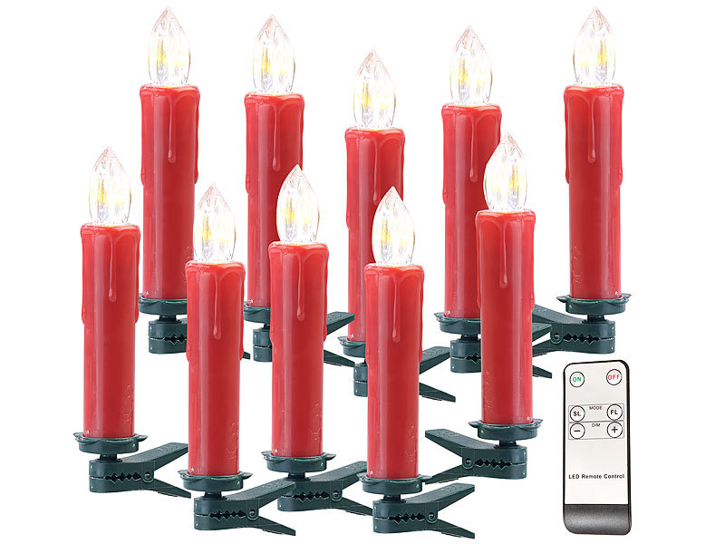 ; Kabellose, dimmbare LED-Weihnachtsbaumkerzen mit Fernbedienung und Timer Kabellose, dimmbare LED-Weihnachtsbaumkerzen mit Fernbedienung und Timer 
