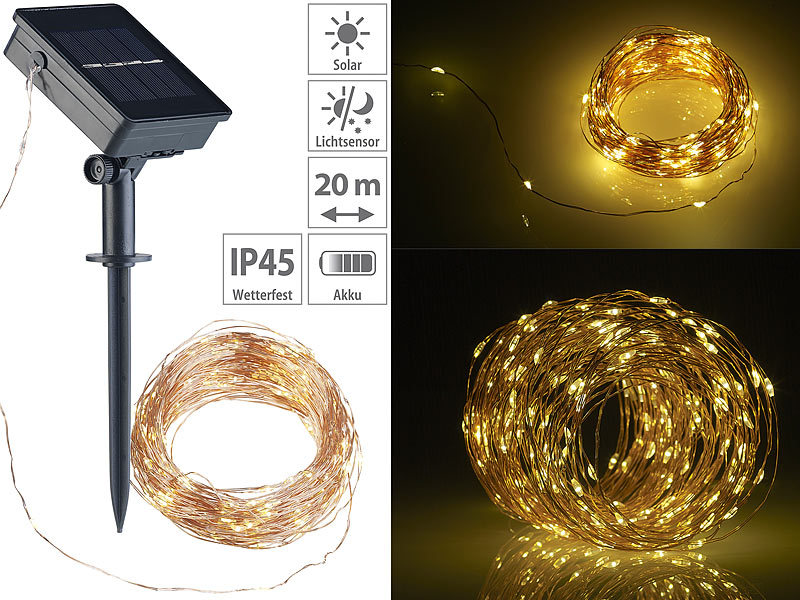 ; LED-Solar-Lichterketten (warmweiß), LED-Lichterketten für innen und außen LED-Solar-Lichterketten (warmweiß), LED-Lichterketten für innen und außen LED-Solar-Lichterketten (warmweiß), LED-Lichterketten für innen und außen LED-Solar-Lichterketten (warmweiß), LED-Lichterketten für innen und außen 