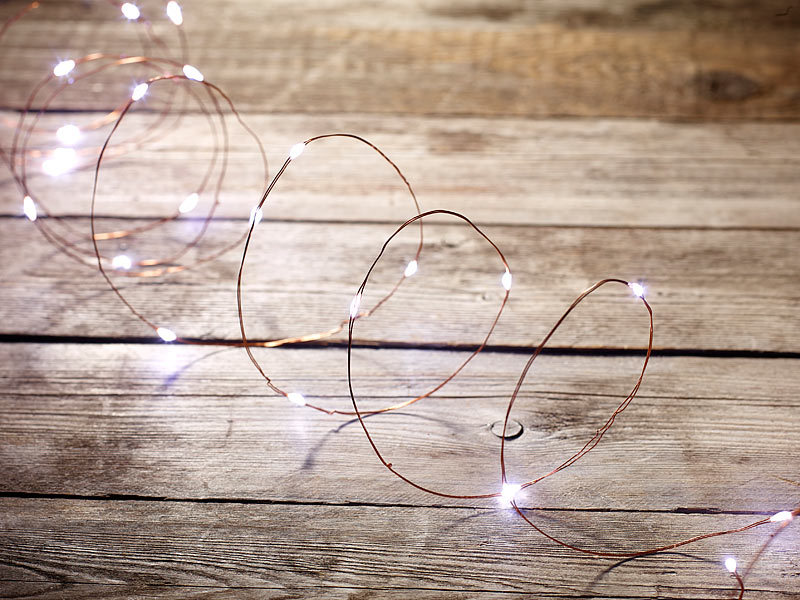; LED-Solar-Lichterketten (warmweiß), LED-Lichterketten für innen und außen LED-Solar-Lichterketten (warmweiß), LED-Lichterketten für innen und außen 
