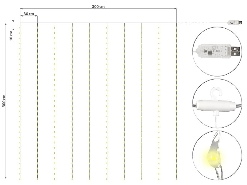 ; LED-Solar-Lichterketten (warmweiß), LED-Lichterketten für innen und außen LED-Solar-Lichterketten (warmweiß), LED-Lichterketten für innen und außen 