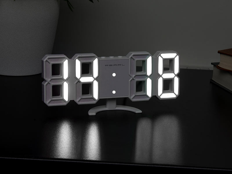 ; LED-Funk-Wanduhren mit Temperaturanzeigen 