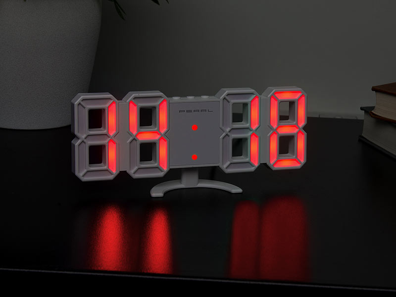 ; LED-Funk-Wanduhren mit Temperaturanzeigen 