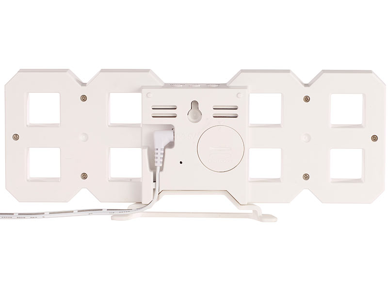 ; LED-Funk-Wanduhren mit Temperaturanzeigen, Kompakte 3D-Wand- und Tischuhr mit 7-Segment-LED-Anzeige LED-Funk-Wanduhren mit Temperaturanzeigen, Kompakte 3D-Wand- und Tischuhr mit 7-Segment-LED-Anzeige 