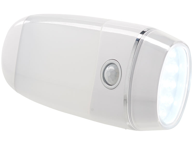 ; LED-Steckdosen-Nachtlicht mit Dämmerungssensor, Solar-LED-Wandlichter mit Nachtlicht-FunktionAkku-LED-Lichtleisten mit Bewegungssensoren 