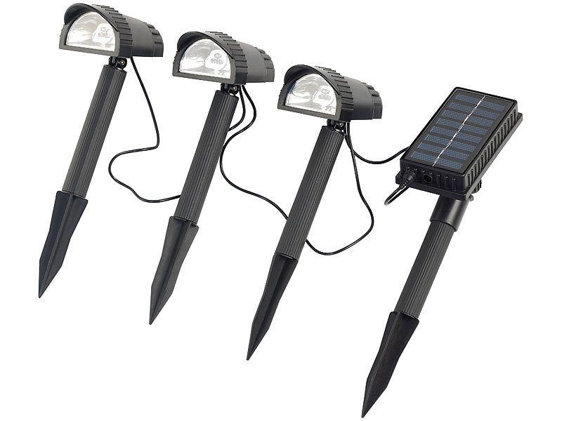 ; LED-Solar-Dachrinnenleuchten mit PIR-Sensoren & Nachtlicht-Funktion, Solar-Leuchtkugeln RGBW mit Dämmerungssensoren 