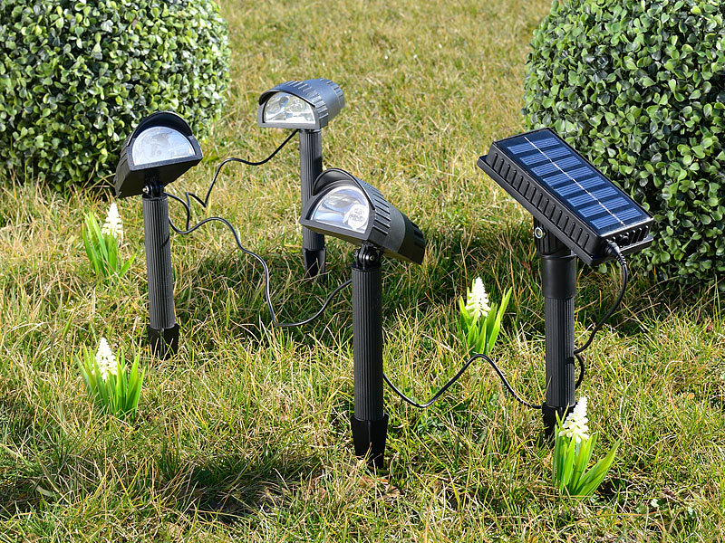 ; LED-Solar-Dachrinnenleuchten mit PIR-Sensoren & Nachtlicht-Funktion, Solar-Leuchtkugeln RGBW mit Dämmerungssensoren 