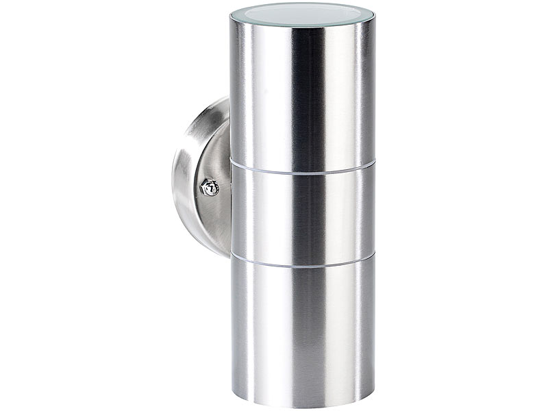 Lunartec Wandleuchte aus Edelstahl inkl. 2x Halogenlampe 28W, silber; Schreibtischlampen 