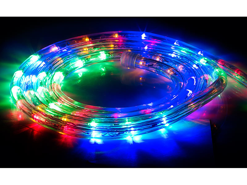 Lunartec LED-Lichtschlauch für innen  10 Meter, mehrfarbig; LED Streifen LED Streifen LED Streifen 
