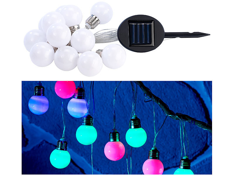; Solar LED Lichterketten farbig Solar LED Lichterketten farbig 