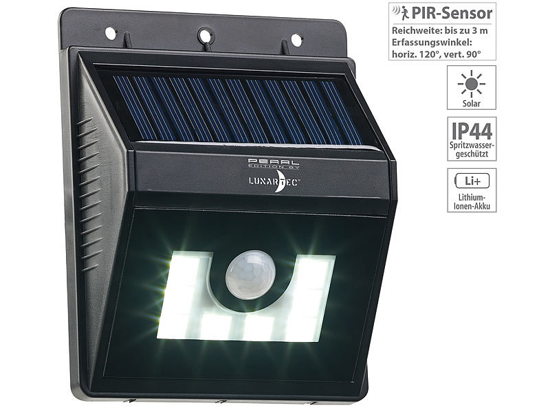 ; LED-Solar-Außenlampen mit PIR-Sensoren (neutralweiß) 