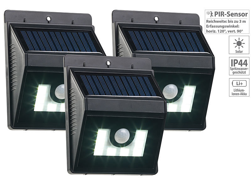 ; LED-Solar-Außenlampen mit PIR-Sensoren (neutralweiß) LED-Solar-Außenlampen mit PIR-Sensoren (neutralweiß) LED-Solar-Außenlampen mit PIR-Sensoren (neutralweiß) LED-Solar-Außenlampen mit PIR-Sensoren (neutralweiß) 