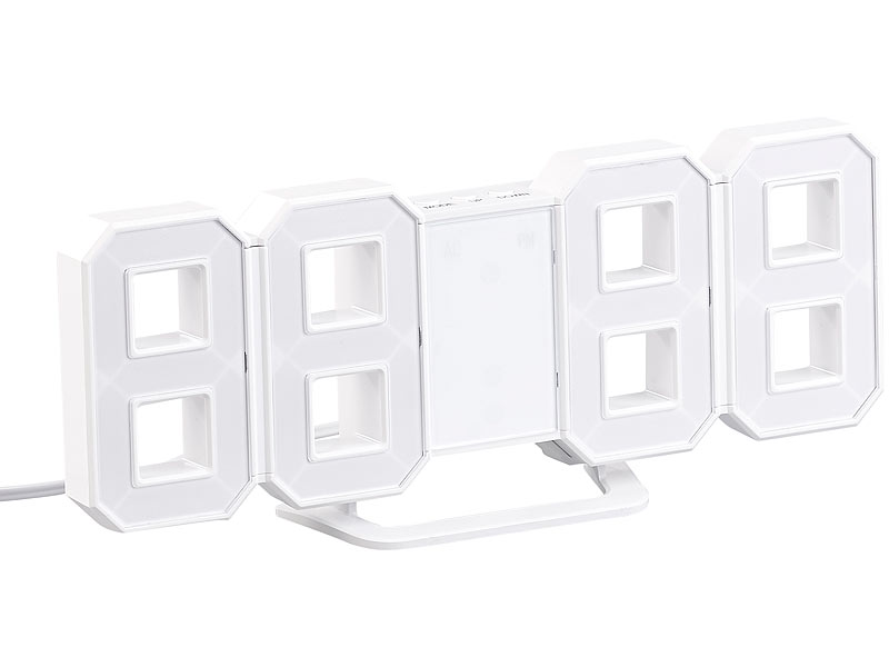 ; LED-Funk-Wanduhren mit Temperaturanzeigen, Kompakte 3D-Wand- und Tischuhr mit 7-Segment-LED-Anzeige LED-Funk-Wanduhren mit Temperaturanzeigen, Kompakte 3D-Wand- und Tischuhr mit 7-Segment-LED-Anzeige LED-Funk-Wanduhren mit Temperaturanzeigen, Kompakte 3D-Wand- und Tischuhr mit 7-Segment-LED-Anzeige 