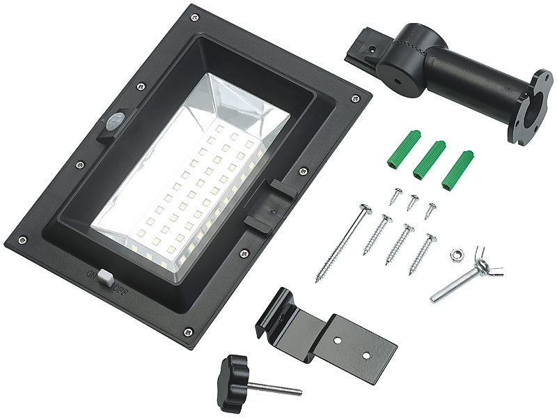 ; LED-Solar-Außenlampen mit PIR-Sensoren (neutralweiß) 