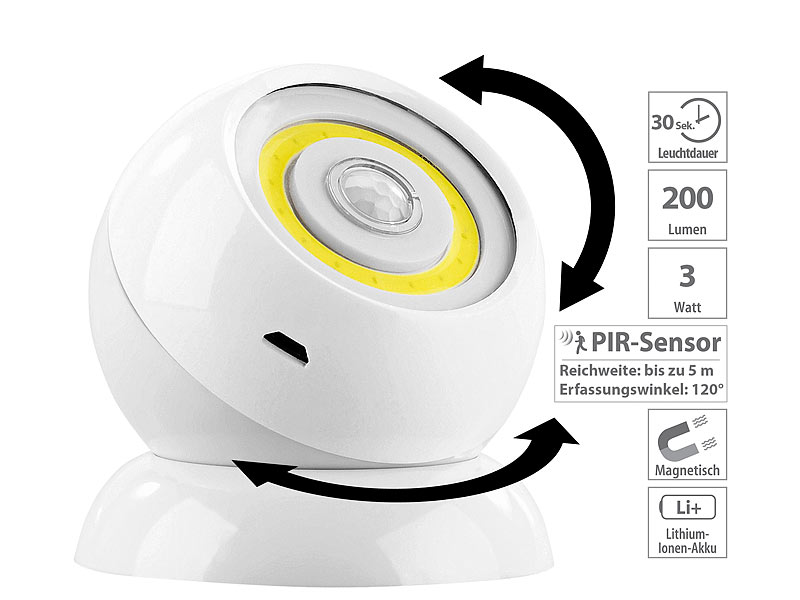 revolt Lichtsensor: 2er-Set Automatische Lichtschalter mit PIR