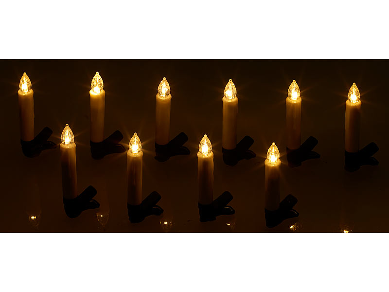 ; Kabellose LED-Weihnachtsbaumkerzen mit Fernbedienung 