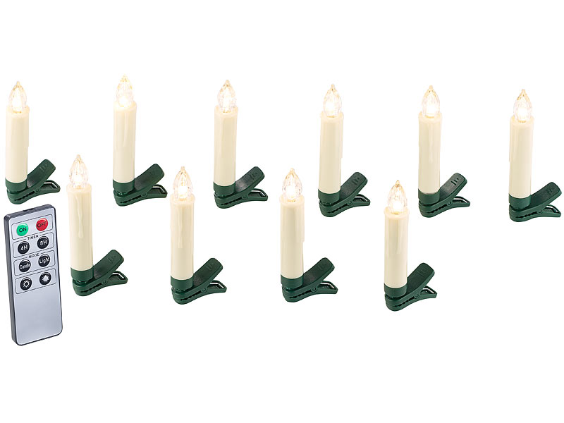 ; Kabellose LED-Weihnachtsbaumkerzen mit Fernbedienung 
