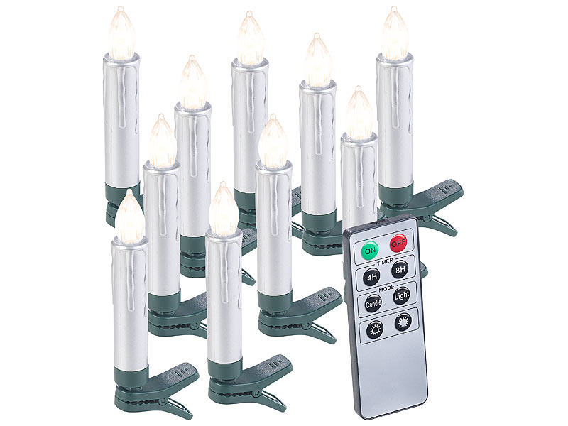 ; Kabellose LED-Weihnachtsbaumkerzen mit Fernbedienung 