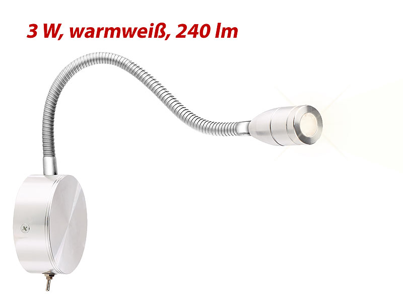 Lunartec Schwanenhals Lampe 12V: LED-Auto-Schwanenhals-Leselampe