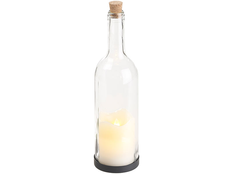 ; Winter-Deko-Glasflaschen mit LED-Echtwachskerzen Winter-Deko-Glasflaschen mit LED-Echtwachskerzen Winter-Deko-Glasflaschen mit LED-Echtwachskerzen Winter-Deko-Glasflaschen mit LED-Echtwachskerzen 