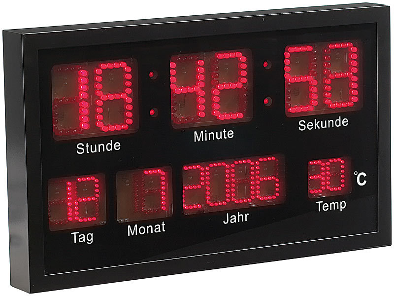 ; LED-Funk-Wanduhren mit Temperaturanzeigen, 3D-Wand- und Tischuhren mit 7-Segment-LED-Anzeigen LED-Funk-Wanduhren mit Temperaturanzeigen, 3D-Wand- und Tischuhren mit 7-Segment-LED-Anzeigen LED-Funk-Wanduhren mit Temperaturanzeigen, 3D-Wand- und Tischuhren mit 7-Segment-LED-Anzeigen LED-Funk-Wanduhren mit Temperaturanzeigen, 3D-Wand- und Tischuhren mit 7-Segment-LED-Anzeigen 