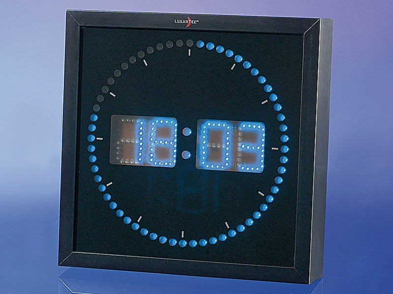 ; LED-Funk-Wanduhren mit Temperaturanzeigen 